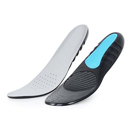 Shoe Inserts plantar fasciitis Unisex Gel Arch Support Sport Orthotics for flat feet Men Cut free Size 8 - 12