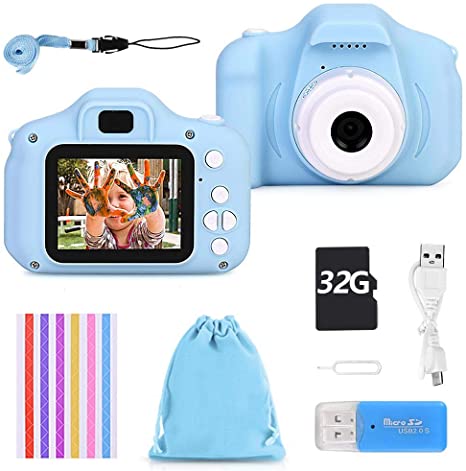 Faburo Kids Camera/Kids Digital Camera/ Mini Toy Camera with 1080P Screen & 32GB SD Card/Creative Gifts for Children