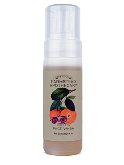 Farmstead Apothecary 100% Natural Foaming Face Wash with Organic Jojoba Oil, Citrus & Fig 5 oz