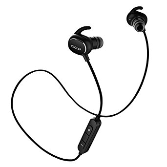 Bluetooth Headphones, QCY QY19 Wireless Stereo Sport Earphones Headset Bluetooth 4.1, IPX4 Sweatproof,Secure Ear Hooks Design - Black（One Pcs）
