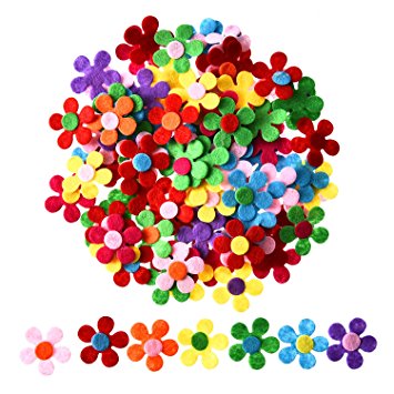 Sumind 100 Pieces Felt Flowers Fabric Flower Embellishments for DIY Crafts, Assorted Colors