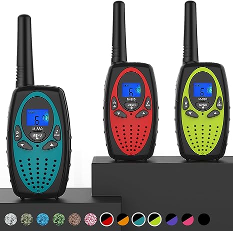 Walkie Talkies Long Range, Topsung M880 FRS Two Way Radio for Adults with LCD Screen/Durable Wakie-Talkies with Noise Cancelling for Men Women Outdoor Adventures Cruise Ship (Blue Red YellowGreen)