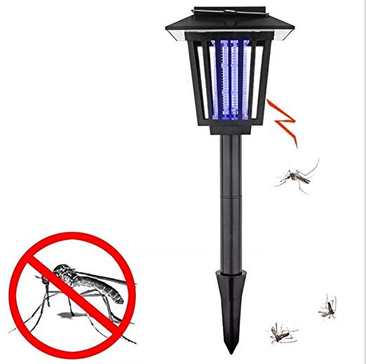 Syhonic Solar Insect Zapper Light,Mosquito Insect Killer Indoor Outdoor Flying Pest Trap Lamp Portable Garden Lawn Light- Best Stinger for Mosquitoes/Moths/Flies - Black