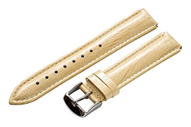 Clockwork Synergy - 18mm x 15mm - Khaki Lizard Grain Leather Watch Band fits Philip stein Small