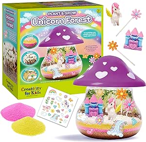 Creativity for Kids Plant and Grow Unicorn Forest: Terrarium Kit for Kids, Unicorn Toys and STEM Kits for Kids, Arts and Crafts for Girls Ages 6-8