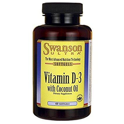 Swanson Vitamin D-3 with Coconut Oil 60 Sgels