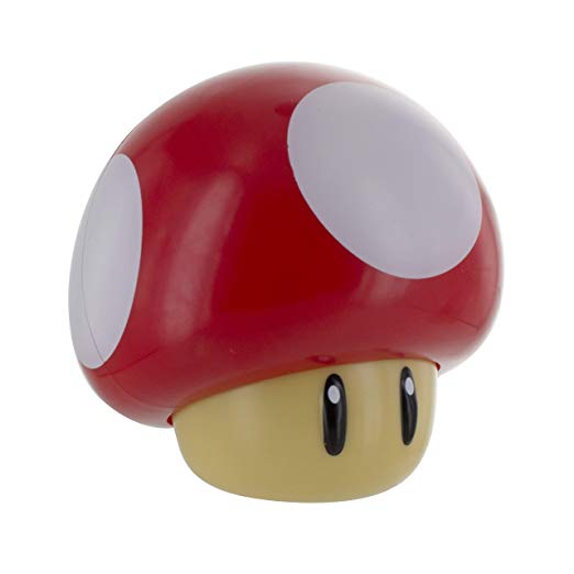 Super Mario Mushroom Light & Classic Game Sound | Push Down Turn On & Plays Mushroom Sound | Perfect Night Light For Kids | Desks , Shelves , Table Top | Soothing Moodlight | Retro & Iconic Lighting