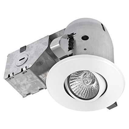 3" Dimmable Downlight Swivel Spotlight Recessed Lighting Kit, IC Rated with LED Bulb, Easy Install Push-N-Click Clips, Globe Electric 90679