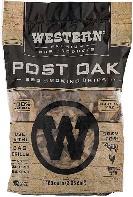 Western Premium BBQ Products Post Oak BBQ Smoking Chips, 180 cu in