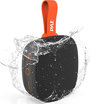 Pyle Portable & Durable Bluetooth Mini Loud Speaker - TWS Stereo, Strong bass, Wireless Streaming, IPX7 Waterproof, Supports Micro SD/TF/AUX for Office/Home/Outdoor/Sports, Calls Handsfree - PCLSB1BK