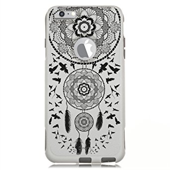 iPhone 6 Case White Henna Dream catcher Birds [Dual Layered Hybrid] Protective Commuter Case for iPhone 6s White Case by Unnito