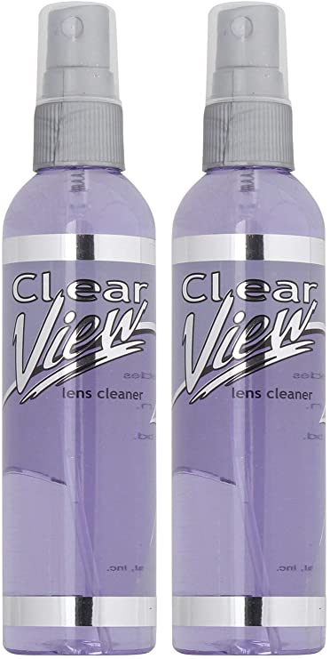 Clear View Premium AR-Coated Anti-Streak Anti-Static Lens Cleaner Spray (ValuePack 2-8 Ounce)