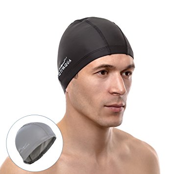 Adult Swim Cap with Waterproof PU Coating for Men and Women   Storage Tube by AqtivAqua