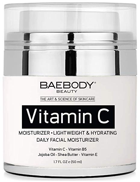 Vitamin C Moisturizer Cream for Face and Eye Area - With Vitamin C, Jojoba Oil, Vitamin E. Fights the Appearance of Wrinkles, Fine Lines, and Age Spots. Best Day and Night Cream 1.7 Fl. Oz.