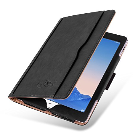 iPad Air (5th Gen) & iPad Air 2 (6th Gen) Case, JAMMYLIZARD The Original Black & Tan Leather Smart Cover