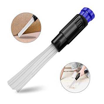 Qoodus Dust Brush Cleaner Dirt Remover Universal Vacuum Attachment with Suction Tubes Access to Anywhere for Air Vents, Keyboards, Drawers, Car, Plants