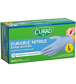 Curad Powder-Free Nitrile, Large, 200 gloves