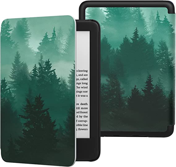 MoKo Case Fits 6" All-New Kindle (11th Generation-2022 Release), Lightweight Shell Cover with Auto Wake/Sleep for Kindle 2022 11th Gen e-Reader, Green Forest