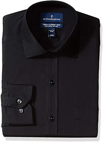 Buttoned Down Men's Tailored-fit Stretch Twill Non-Iron Dress Shirt