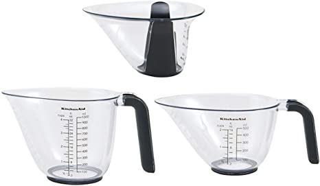 KitchenAid Gourmet Measuring Jugs, Set of 3, Black