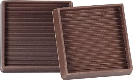 Caster Cup 3"x3"brown Rubber Set of 4