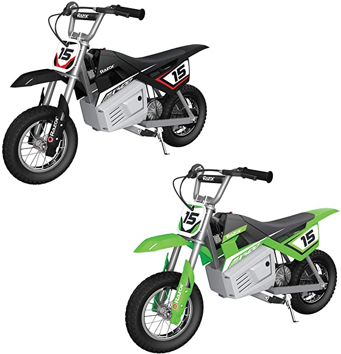 Razor MX400 Kid & Teen Dirt Rocket 24V Ride On High-Torque Electric Motorcross Motorcycle Toy Dirt Bikes, Speeds up to 14 MPH, Black & Green