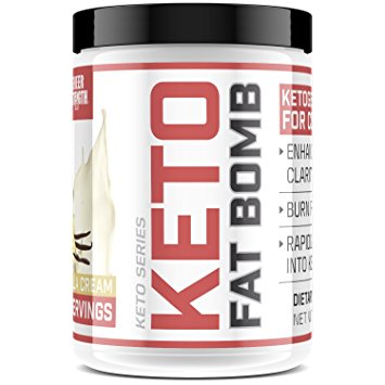 Keto Friendly Healthy Fat Supplement - GMO-Free MCT Oil Powder   Coconut Oil Powder   More - For Lasting Energy, Weight Loss, & Digestive Health - Keto FAT BOMB by Sheer Strength Labs, 44oz