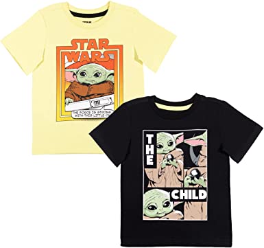 STAR WARS The Mandalorian Baby Grogu 2 Pack T-Shirts Blue/White