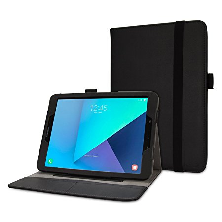 PRITEK Samsung Galaxy Tab S3 9.7 Case, Slim Protective Folding Stand Folio Case with Hand Strap, Auto Wake/Sleep and Card Slots, Multi-Angle View for Galaxy Tab S3 Tablet(SM-T820 T825)