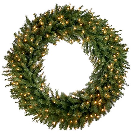 National Tree Norwood Fir Wreath with 200 Clear UL-Lights, 48-Inch