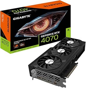 Gigabyte Carte Graphique GeForce RTX 4070 WINDFORCE OC V2 12G - 12GB GDDR6, 192bit, PCI-E 4.0, 2490MHz Core Clock, 3 x DisplayPort 1.4a, 1 x HDMI 2.1a, NVIDIA DLSS 3, GV-N4070WF3OCV2-12GD