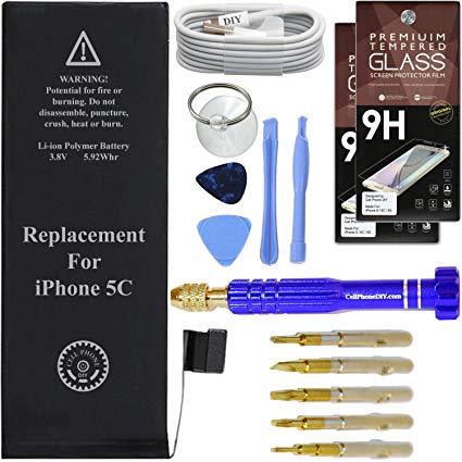 Cell Phone DIY Battery Replacement for iPhone 5C, Complete Repair Kit with Tools