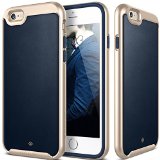 Caseology Envoy Series Premium Leather Bumper Case Leather Textured for iPhone 6S  6 - Leather Navy Blue