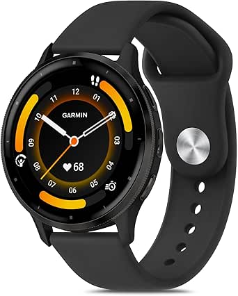 Vancle Bands Compatible with Garmin Vivoactive 4 Watch Band, Garmin Venu 3 / Venu 2 Watch Band Women Men, Soft Silicone Sport Replacement Strap for Forerunner 745/265 / 255 Music Smart Watch