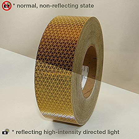 Oralite (Reflexite) REF-DB/GLD250 V92-DB-COLORS Microprismatic Retroreflective Conspicuity Tape: 2" x 50 yd, Gold