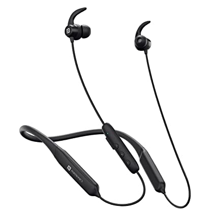 Portronics Harmonics Y1 Bluetooth Neckband in Ear Earphones with mic, Auto ENC, 12mm Dynamic Drivers, 40 Hrs Playtime, Low Latency 40ms, Connect Quick with Hall Switch(Black)