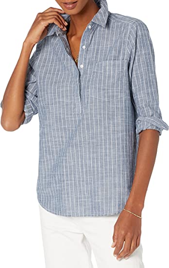 Amazon Brand - Goodthreads Women's Washed Cotton Popover Shirt