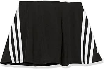 adidas Girls' 3-Stripe Flounce Knit Skorts Tennis Skirt, Black, 5