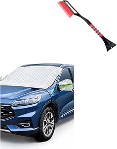 AstroAI 27" Snow Brush and Detachable Ice Scraper and Windshield Snow Cover Silver