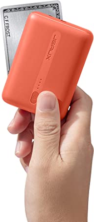 Mini Portable Charger 10000mAh, JSAUX 10W Smallest USB-C (Input Only) Power Bank Charge Battery Pack Compatible with iPhone 11 Pro Max/XS Max/XR/8/7/6, Samsung Galaxy S10/S9/S8/Note 10/9 -Orange