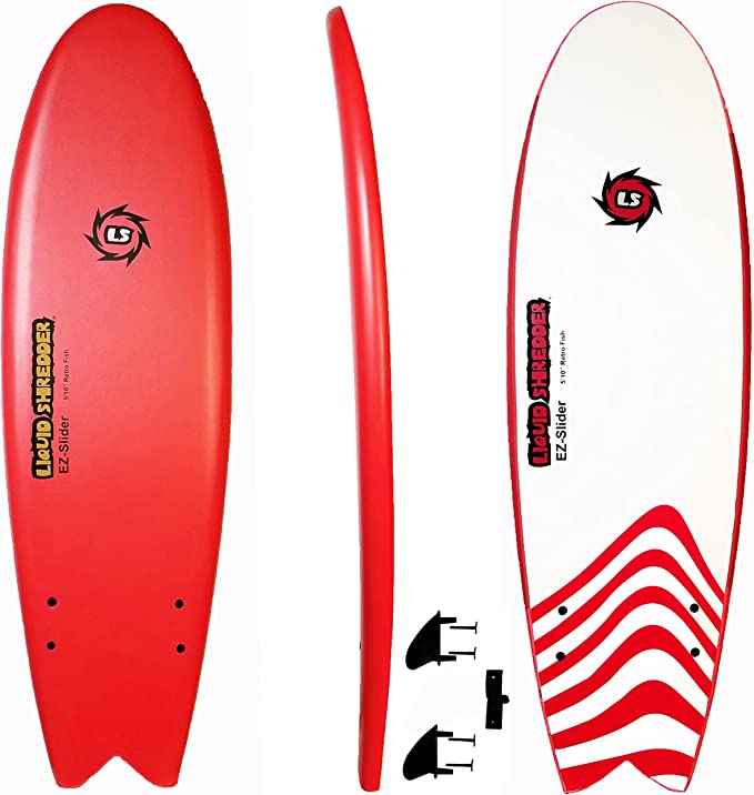 Liquid Shredder EZ-Slider 5'10 Fish Surfboard Red