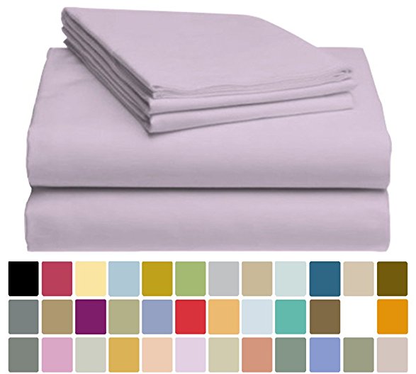 LuxClub Bamboo Sheet Set - Viscose from Bamboo - Eco Friendly, Wrinkle Free, Hypoallergenic, Antibacterial, Moisture Wicking, Fade Resistant, Silky, Stronger & Softer than Cotton - Lavender King