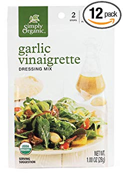 Simply Organic Salad Dressing Mix, Garlic Vinaigrette, (Pack of 12)