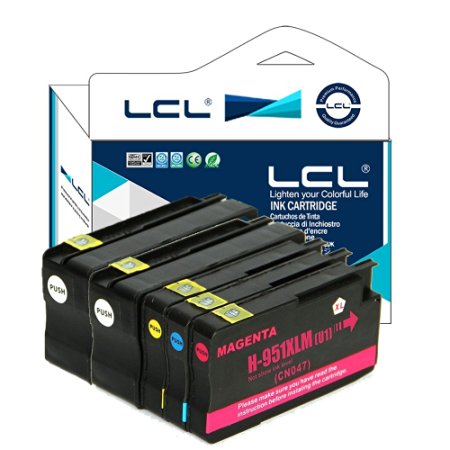 LCL(TM) 950XL 951XL (5-Pack 2Black Cyan Magenta Yellow) Ink Cartridge Compatible for HP Officejet Pro 251dw/276dw/8100/8600/8610/8620/8630/8640/8650/8660/8615/8625v