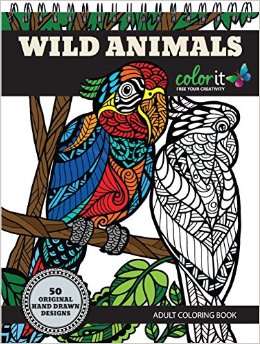 ColorIt Wild Animals Coloring Book Premium Hardcover With Top Spiral Binding Grown Up Coloring Book Features 50 Original Hand Drawn Animal Coloring Pages for Adults