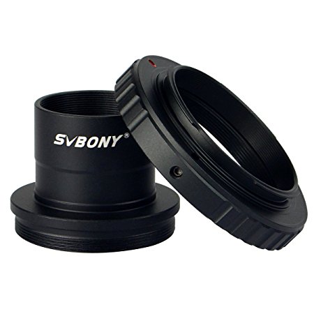 SVBONY T Adapter 1.25'' and T2 T Ring Adapter for Any Standard Nikon Lens and Telescope Microscope Metal