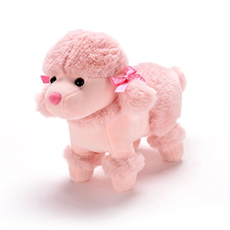 Stuffed Plush Poodle Dog Toys Puppy Animal Dolls Buddy Pets Kids Cute Gifts Pink 10"