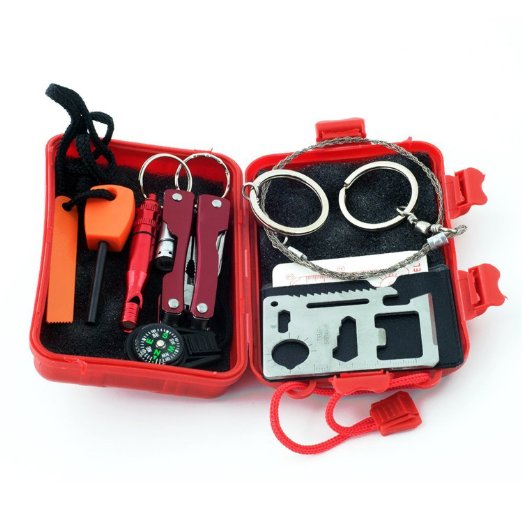 Wilker Survival Kit Emergency SOS Survive Tool Pack for Camping Hiking Hunting Biking Climbing Traveling and Emergency