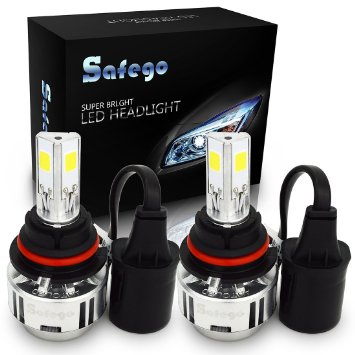 Safego COB Chip 72W Auto Car LED Headlight Kit Bulbs LED Car Headlight Kit Conversion Kit 12v Replace for Halogen or HID Bulbs (A336-9004)