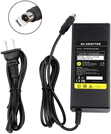 42V 2A Power Charger Adapter Cable for Xiaomi M365, Spin, Skip, Segway Ninebot ES1 ES2 ES4, Bird, Lime, Lime-S Electric Scooter for 36V Li-ion Battery